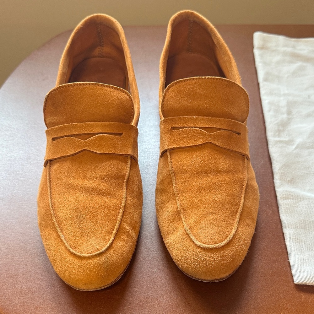 M. Gemi Sacca Uomo Tan Suede Loafers size 38.5 in good condition